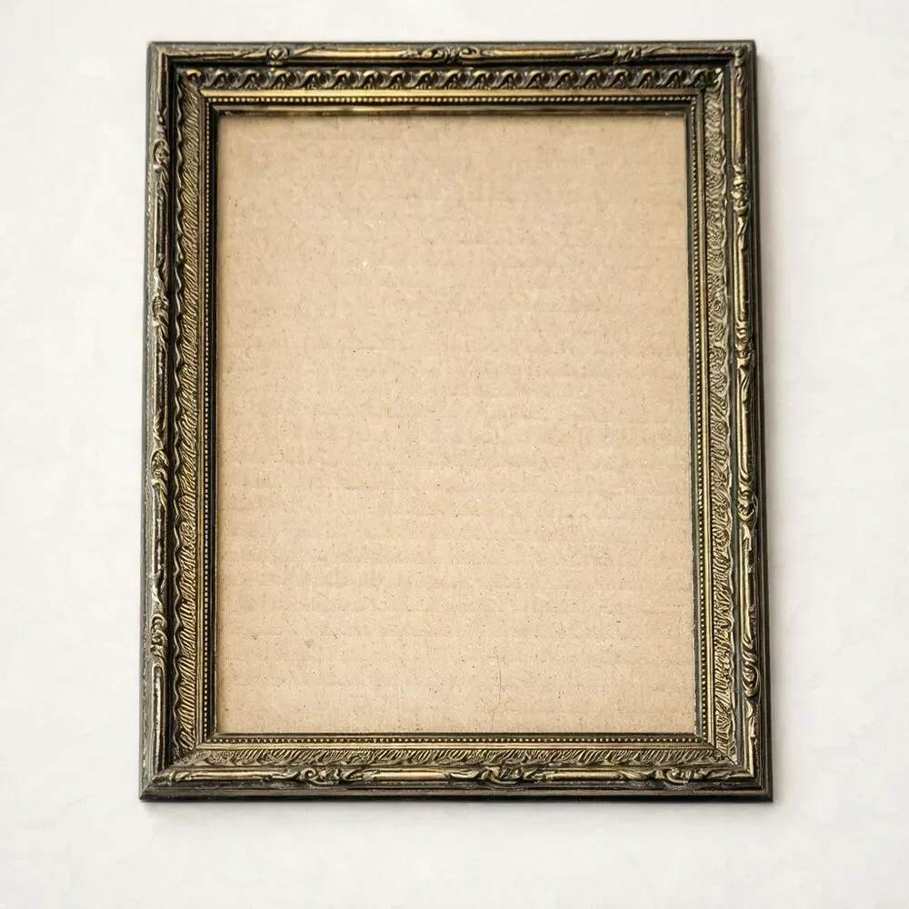 Vintage Wood‑Look Brown Gold Ornate Frame 6x8 Inch Home Decor Display